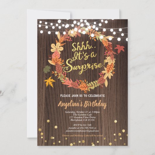 Herfst verrassing verjaarfeest Thanksgiving goud Kaart (Voorkant)