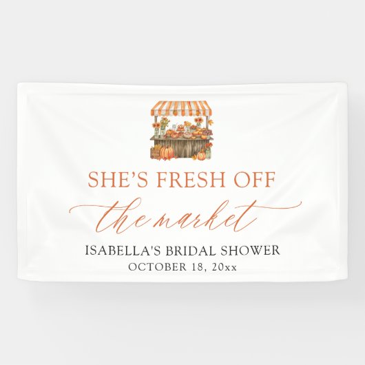 Herfst Vers Van De Markt Bruidsfeest Welkom Spandoek (Horizontaal)