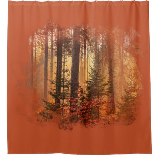 Herfst Verstoorde bekendmaking Douchegordijn (Voorkant)