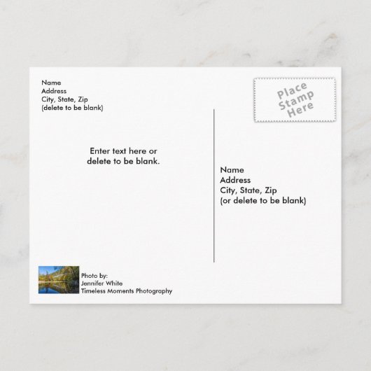 Herfst verwijst naar Buffalo National River Briefk Briefkaart (Achterkant)