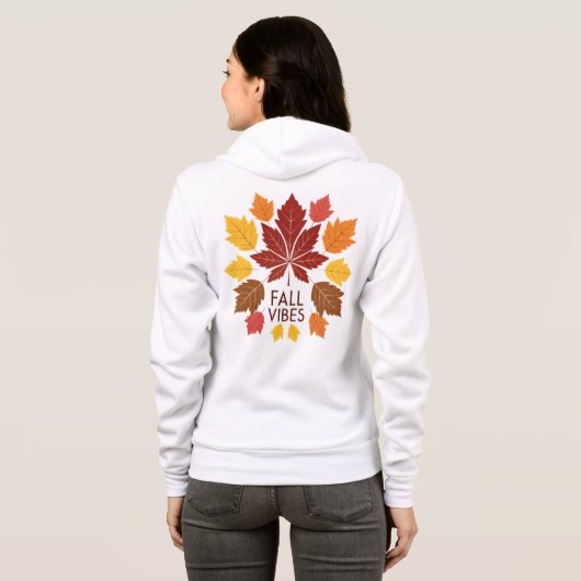 Herfst Vibes - Autumn Leaves Heart Design Hoodie (Achterkant volledig)