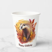 Herfst vibes Badger - Verjaardag Papieren Bekers (Voorkant)