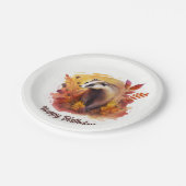 Herfst vibes Badger - Verjaardag Papieren Bordje (Gekanteld)