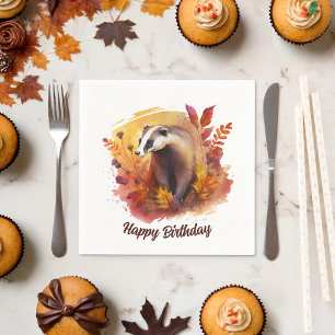 Herfst vibes Badger - Verjaardag Servet