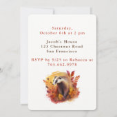 Herfst vibes Badger - Verjaardagsuitnodiging Kaart (Achterkant)