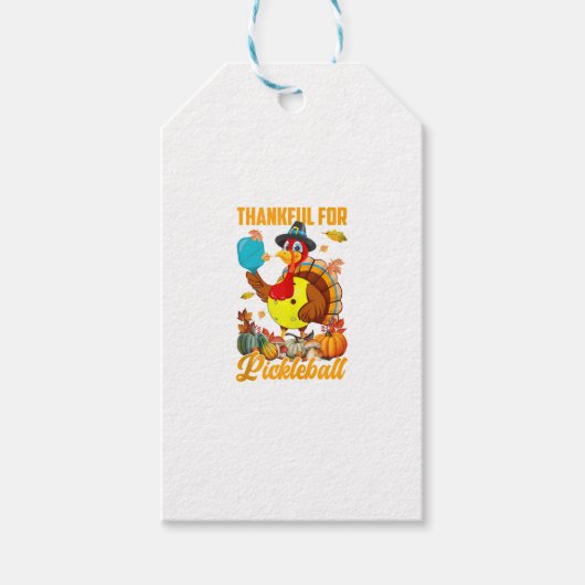 Herfst Vibes blij met Pickleball in Turkije Cadeaulabel (Voorkant)