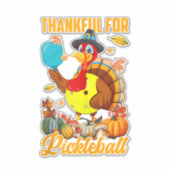 Herfst Vibes blij met Pickleball in Turkije Sticker (Voorkant)