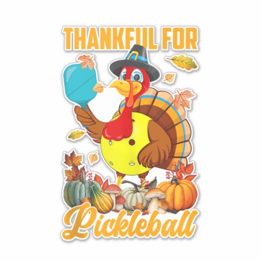 Herfst Vibes blij met Pickleball in Turkije Sticker (Voorkant)