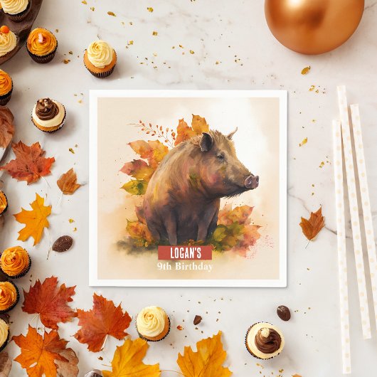 Herfst vibes Boar - Verjaardagsfeest - Servet