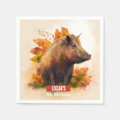 Herfst vibes Boar - Verjaardagsfeest - Servet (Voorkant)
