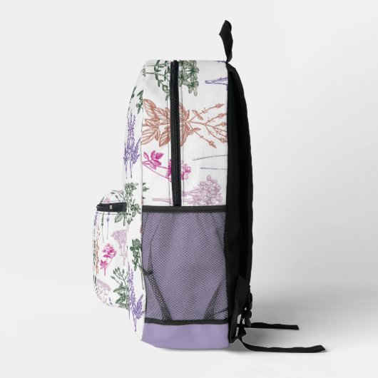 Herfst  Vibes Botanicals Aangepaste naam Bedrukte Rugzak (Rechts)