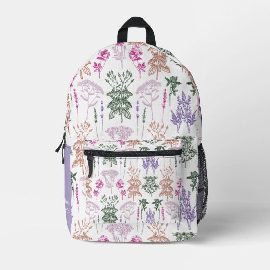 Herfst  Vibes Botanicals Aangepaste naam Bedrukte Rugzak (Voorkant)