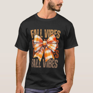  Herfst Vibes Coquette Plaid Bow Herfst Dank T-shirt