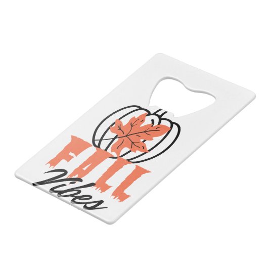 Herfst Vibes Creditkaart Flessenopener (Achterkant Gekanteld)