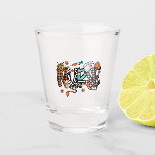 Herfst Vibes dat het leven zurse Herfst seizoensge Shot Glas (Voorkant)