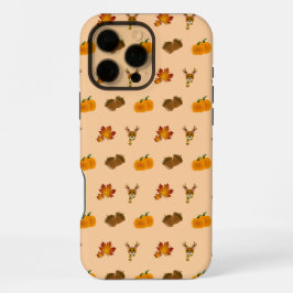 Herfst Vibes Deer Maple Leaves Pompoen eikels iPhone 16 Pro Max Hoesje