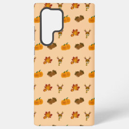 Herfst Vibes Deer Maple Leaves Pompoen eikels Samsung Galaxy Hoesje
