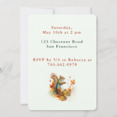 Herfst vibes Eekhoorn - Verjaardagsuitnodiging Kaa Kaart (Achterkant)