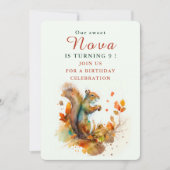 Herfst vibes Eekhoorn - Verjaardagsuitnodiging Kaa Kaart (Voorkant)