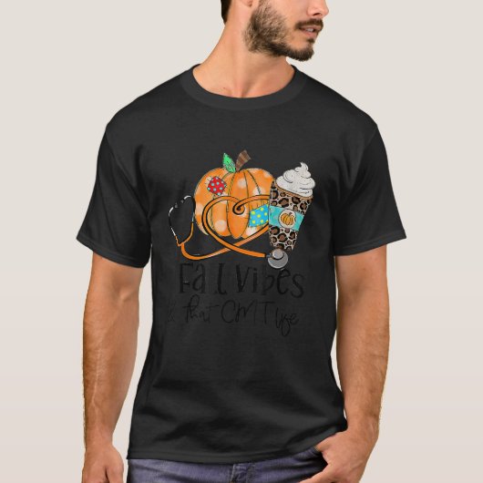 Herfst Vibes en CMT Life Pumpkin Leopard Thanksgiv T-shirt (Voorkant)