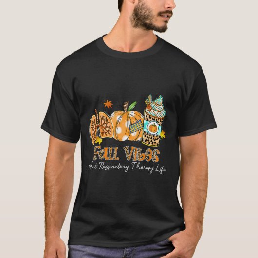 Herfst vibes en die ademhalingstherapie leven long t-shirt (Voorkant)