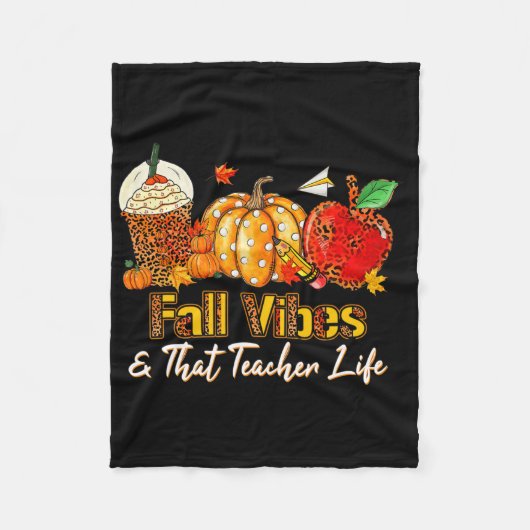 Herfst Vibes en die lerarenleven Apple Pencil Pump Fleece Deken (Voorkant)