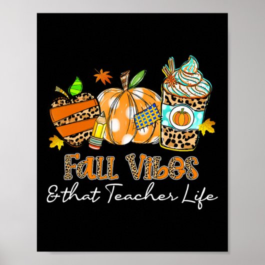 Herfst Vibes en die lerarenleven Apple Pencil Pump Poster (Voorkant)