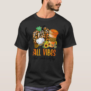 Herfst Vibes en die Lunch Lady Life Bedankt T-shirt
