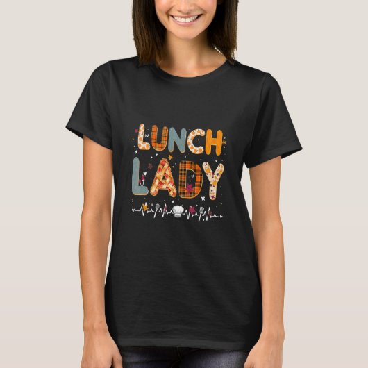 Herfst Vibes en die Lunch Lady Life Bedankt T-shirt (Voorkant)