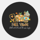 Herfst Vibes en die schoolverpleegster Life Stetho Ronde Sticker (Voorkant)