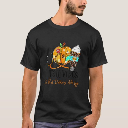 Herfst Vibes en dieetvoeding pompoen T-shirt (Voorkant)