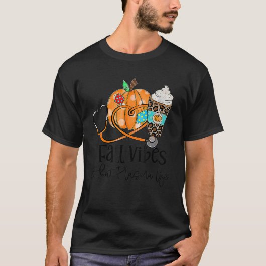 Herfst Vibes en Plasma Life Pompoen Leopard Thanks T-shirt (Voorkant)