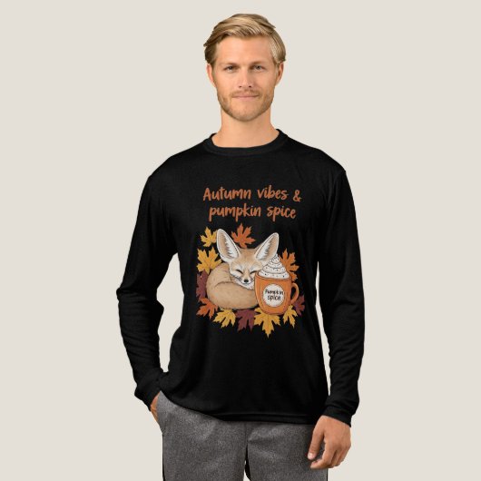 Herfst Vibes en pompoen Spice – Cozy Fox Herfst De Tri-Blend Shirt (Voorkant)