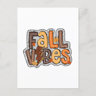 Herfst Vibes Fall Leaves Pumpkin Spice Thanksgivin Feestdagenkaart