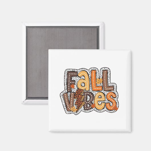 Herfst Vibes Fall Leaves Pumpkin Spice Thanksgivin Magneet (Voorkant / Achterkant)