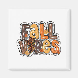 Herfst Vibes Fall Leaves Pumpkin Spice Thanksgivin Magneet