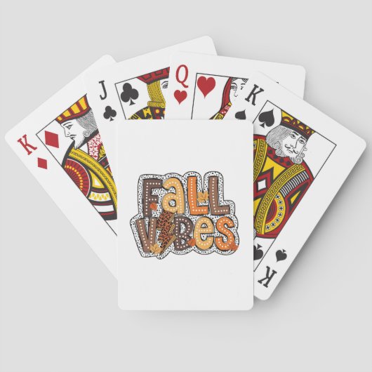 Herfst Vibes Fall Leaves Pumpkin Spice Thanksgivin Pokerkaarten (Achterkant)