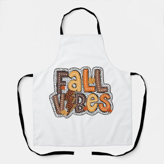 Herfst Vibes Fall Leaves Pumpkin Spice Thanksgivin Schort (Voorkant)