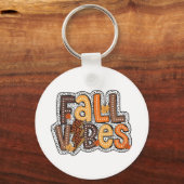 Herfst Vibes Fall Leaves Pumpkin Spice Thanksgivin Sleutelhanger (Voorkant)