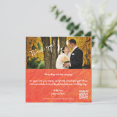 Herfst Vibes-foto-QR code -bruiloft dank u Kaart (Staand voorkant)