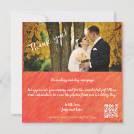 Herfst Vibes-foto-QR code -bruiloft dank u Kaart