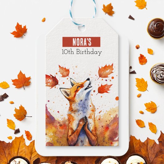 Herfst vibes Fox - Verjaardagsfeest - Cadeaulabel