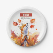 Herfst vibes Fox - Verjaardagsfeest - Papieren Bordje (Voorkant)