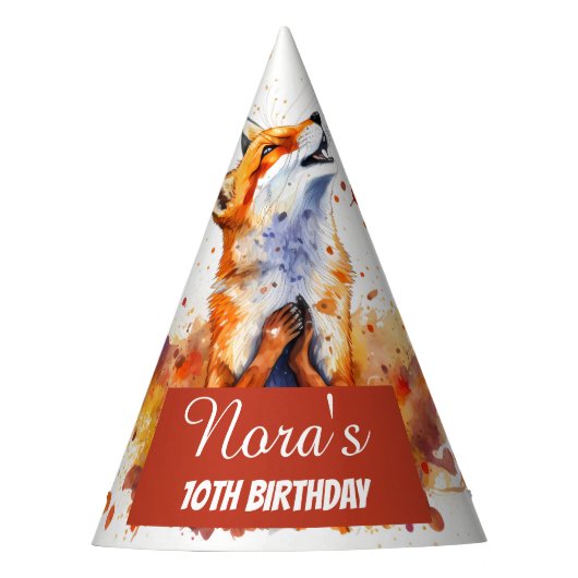 Herfst Vibes Fox - Verjaardagsfeest Pet Feesthoedjes (Voorkant)