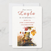 Herfst vibes Frog - Verjaardagsuitnodiging Kaart (Voorkant)