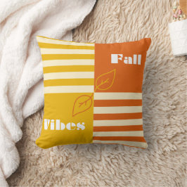 Herfst vibes geel en Sinaasappel voor herfstcomfor Kussen