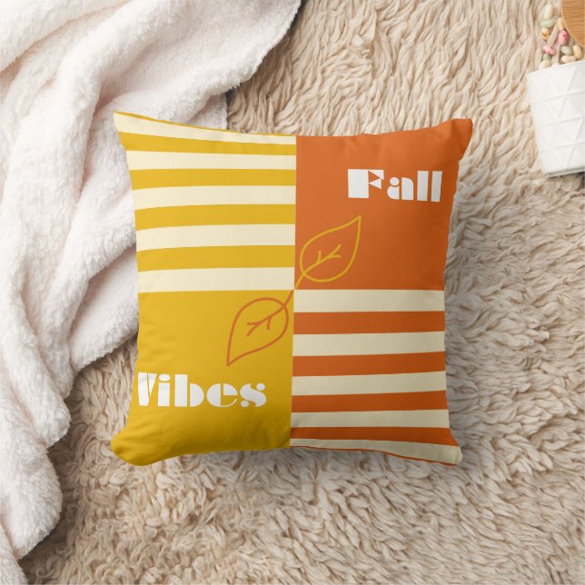 Herfst vibes geel en Sinaasappel voor herfstcomfor Kussen (Deken)