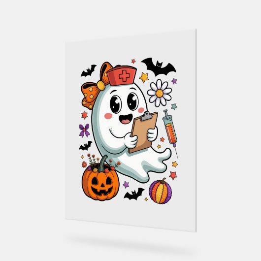 Herfst Vibes Ghost Nurse Autumn Acryl Bord (Hoek)