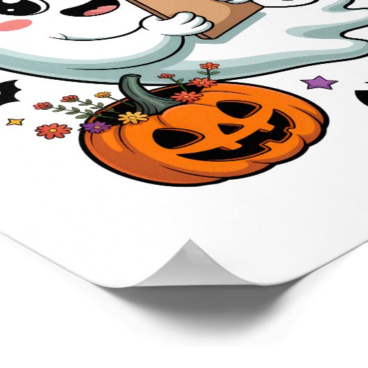 Herfst Vibes Ghost Nurse Autumn Poster (Hoek)