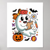 Herfst Vibes Ghost Nurse Autumn Poster (Voorkant)